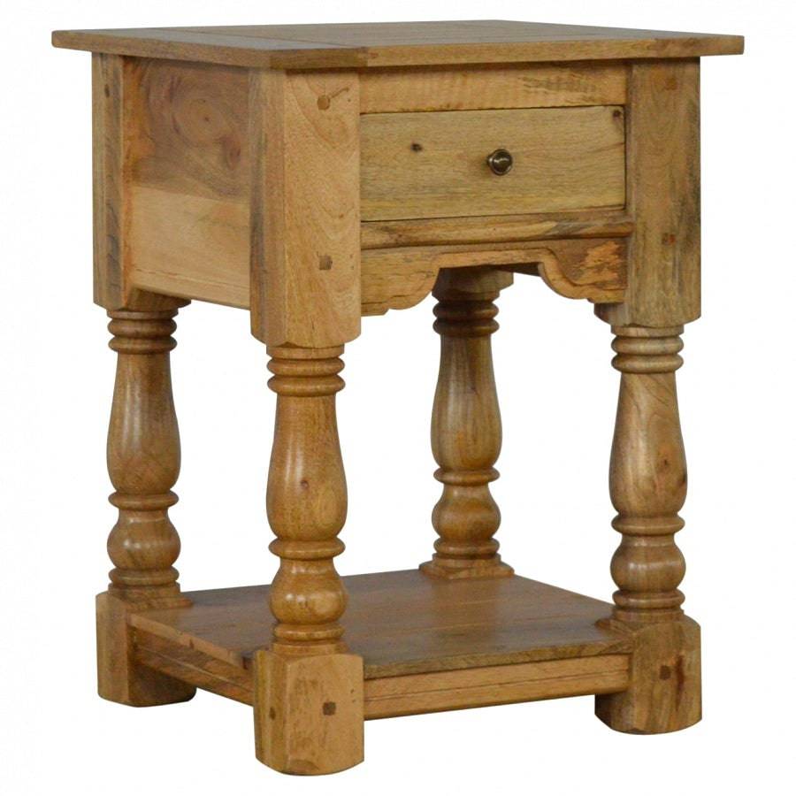Country Style 1 Drawer Bedside Table With Shelf - Price Crash Furniture
