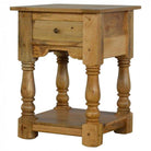 Country Style 1 Drawer Bedside Table With Shelf - Price Crash Furniture