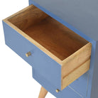 Dark Blue Painted Multi Drawer Bedside Table Cabinet - Price Crash Furniture