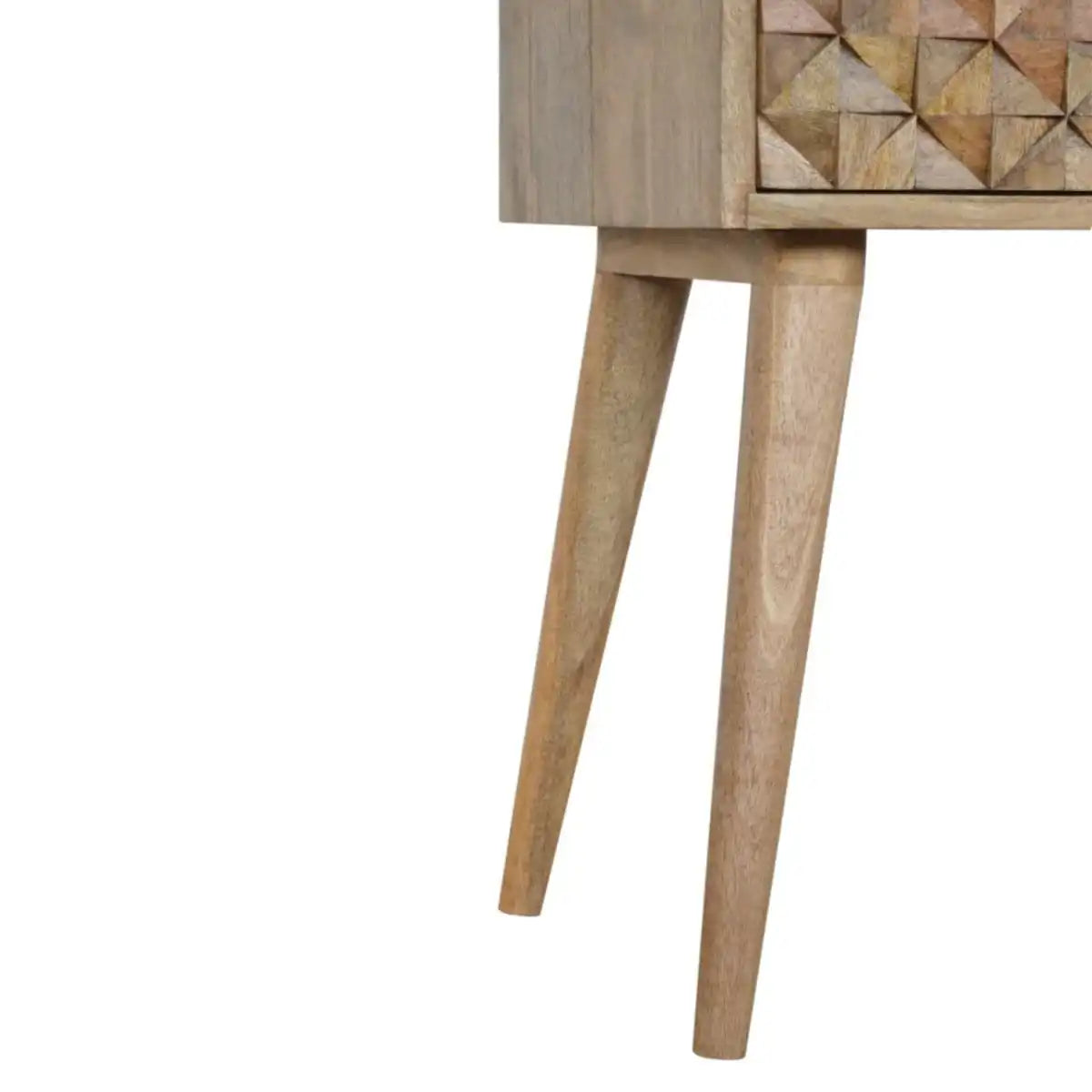 Diamond Carved Bedside Table with 1 Drawer - Price Crash Furniture