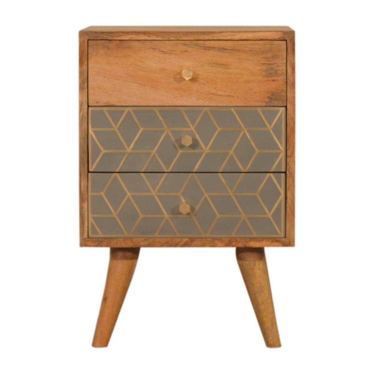 Dice 3 Drawer Bedside Unit - Price Crash Furniture