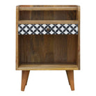 District Diamond Patterned Bedside Cabinet with 3 Shelves and 1 Drawer - Price Crash Furniture