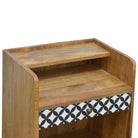 District Diamond Patterned Bedside Cabinet with 3 Shelves and 1 Drawer - Price Crash Furniture