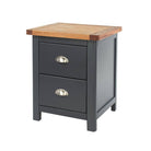 Dunkeld - 2 drawer bedside cabinet in midnight Blue with natural lacquer wood top - Price Crash Furniture