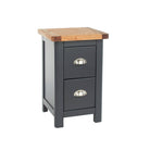 Dunkeld - 2 drawer petite bedside cabinet in midnight Blue with natural lacquer wood top - Price Crash Furniture