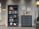 Dunkeld - 4 drawer chest in midnight Blue with natural lacquer wood top - Price Crash Furniture