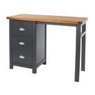 Dunkeld - single pedestal dressing table in midnight Blue with natural lacquer wood top - Price Crash Furniture