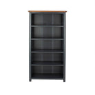 Dunkeld - tall bookcase in midnight Blue with natural lacquer wood top - Price Crash Furniture