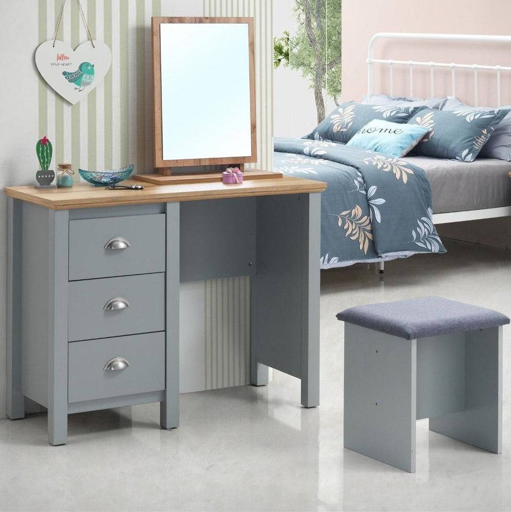 Eaton 3 Piece Dressing Table Set in Grey by TAD - Price Crash Furniture
