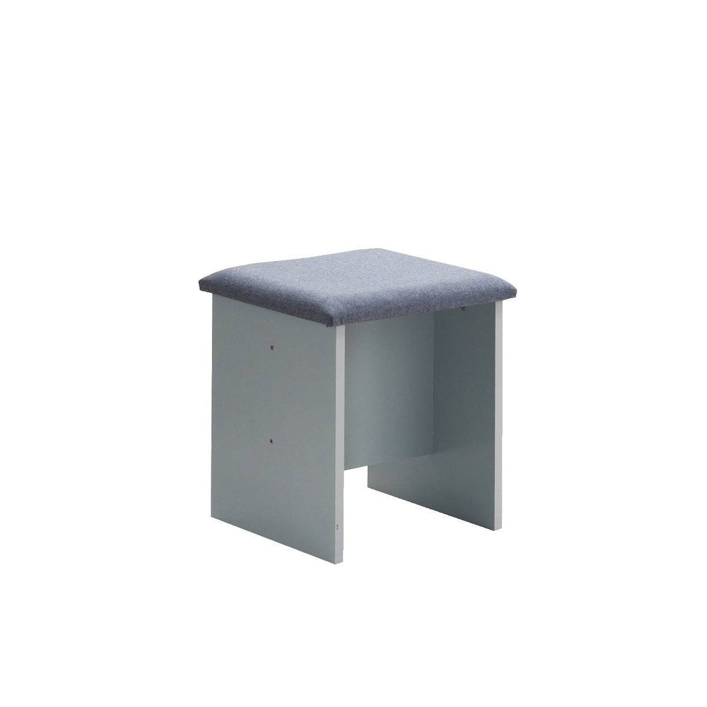 Eaton Cushioned Vanity Stool in Grey by TAD - Price Crash Furniture