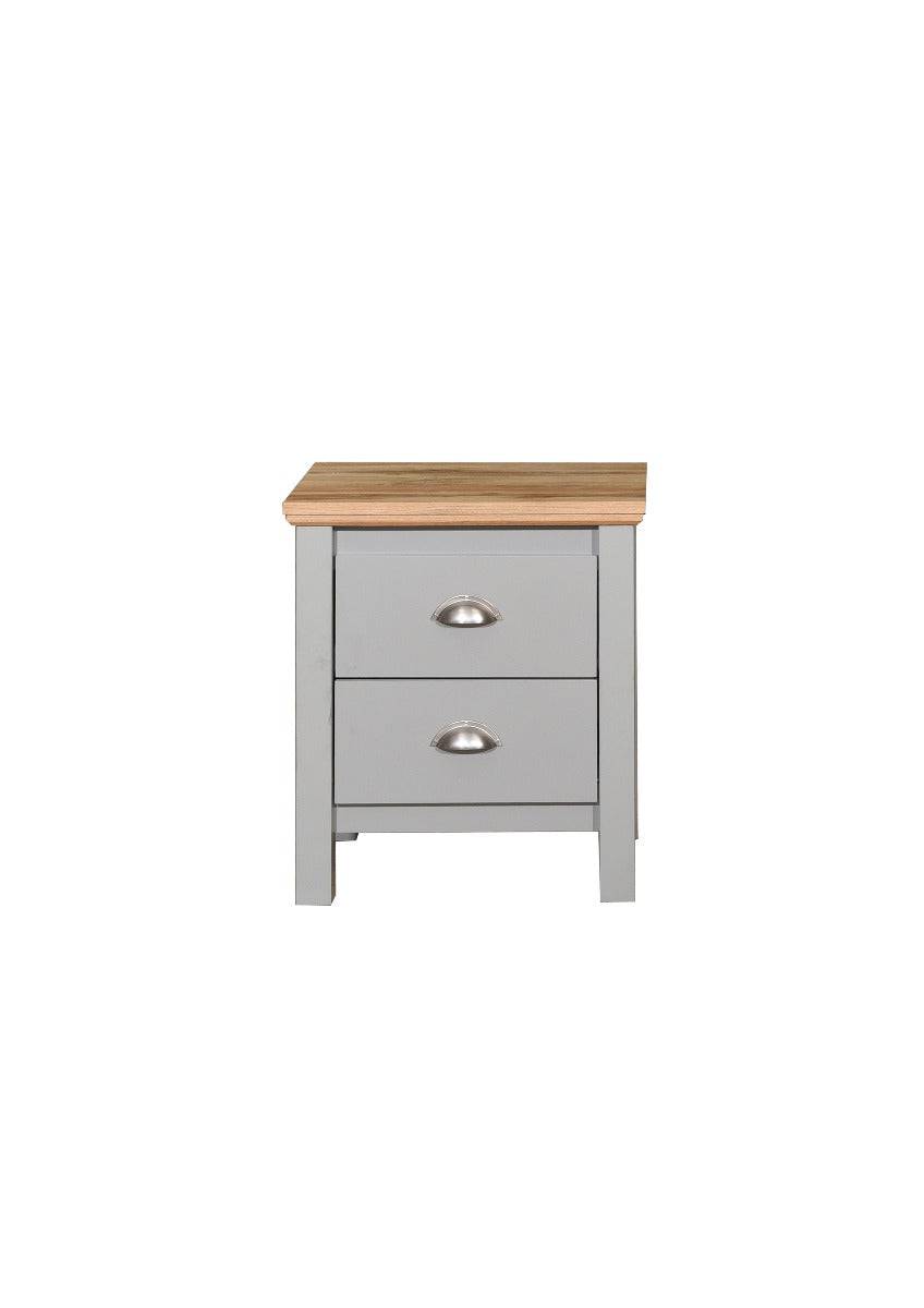 Eaton Nightstand with 2 Drawers in Grey by TAD - Price Crash Furniture