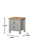 Eaton Nightstand with 2 Drawers in Grey by TAD - Price Crash Furniture