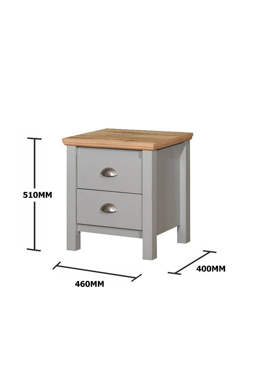 Eaton Nightstand with 2 Drawers in Grey by TAD - Price Crash Furniture