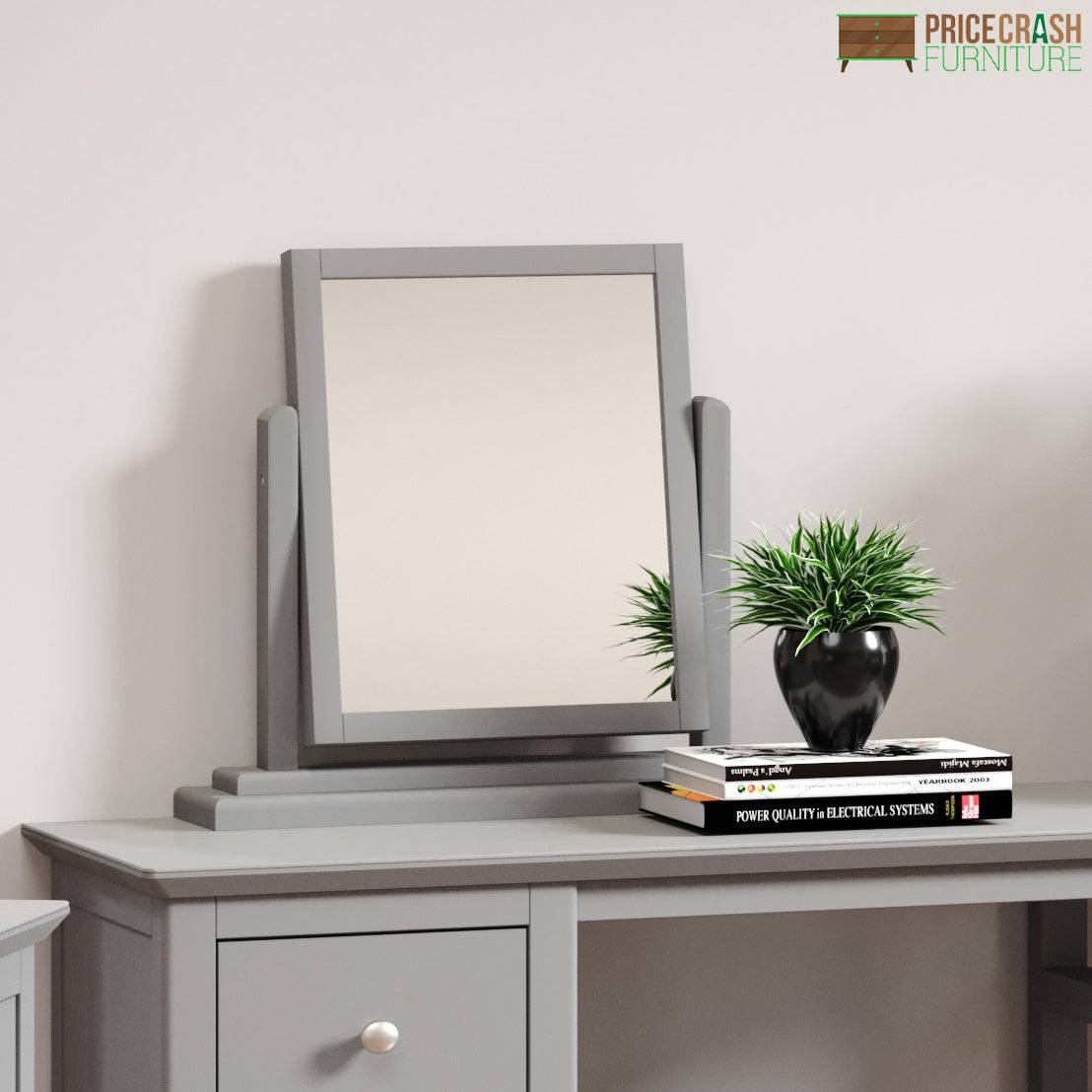 Elgin grey single dressing table tilting mirror - Price Crash Furniture