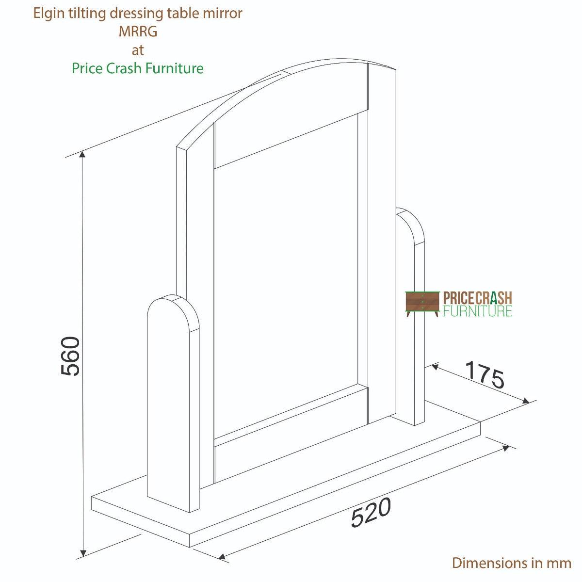 Elgin grey single dressing table tilting mirror - Price Crash Furniture