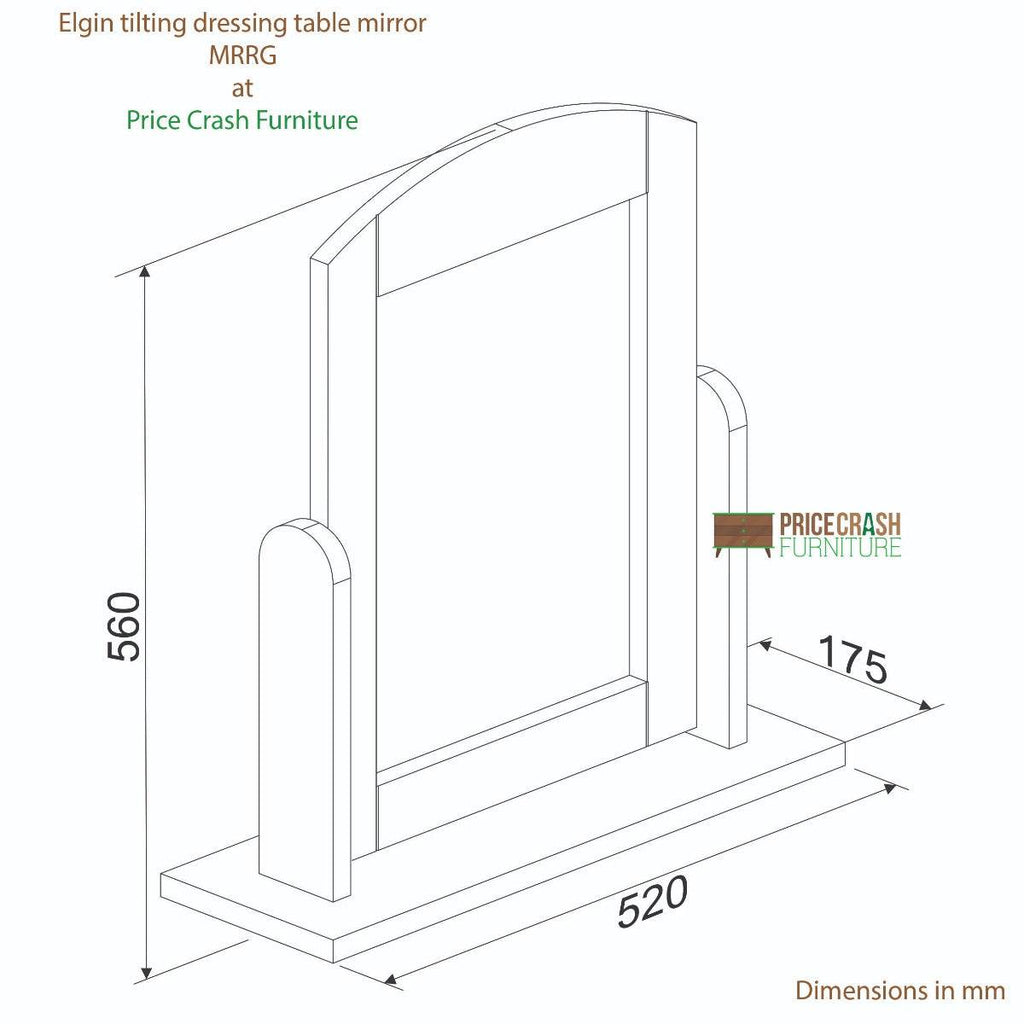 Elgin grey single dressing table tilting mirror - Price Crash Furniture