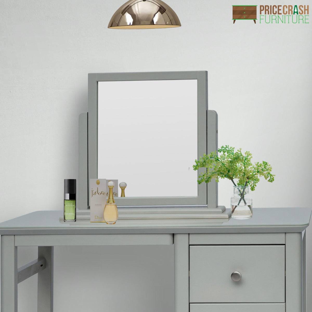 Elgin grey single dressing table tilting mirror - Price Crash Furniture