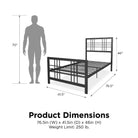 Burbank Metal UK Single Bed in Black by Dorel - Price Crash Furniture