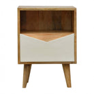 Envelope Style White Painted Drawer Front Bedside Table With Open Slot - Price Crash Furniture