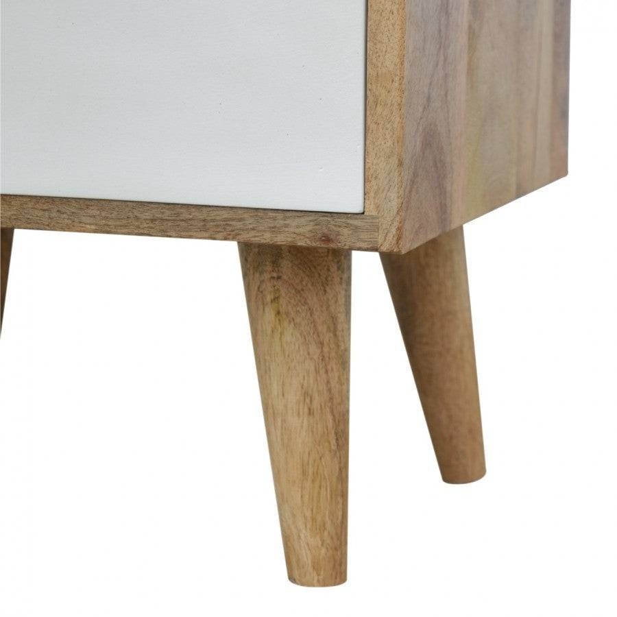 Envelope Style White Painted Drawer Front Bedside Table With Open Slot - Price Crash Furniture