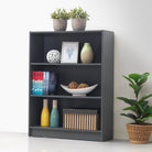 Essentials Bookcase Low Wide in Dark Grey by TAD - Price Crash Furniture