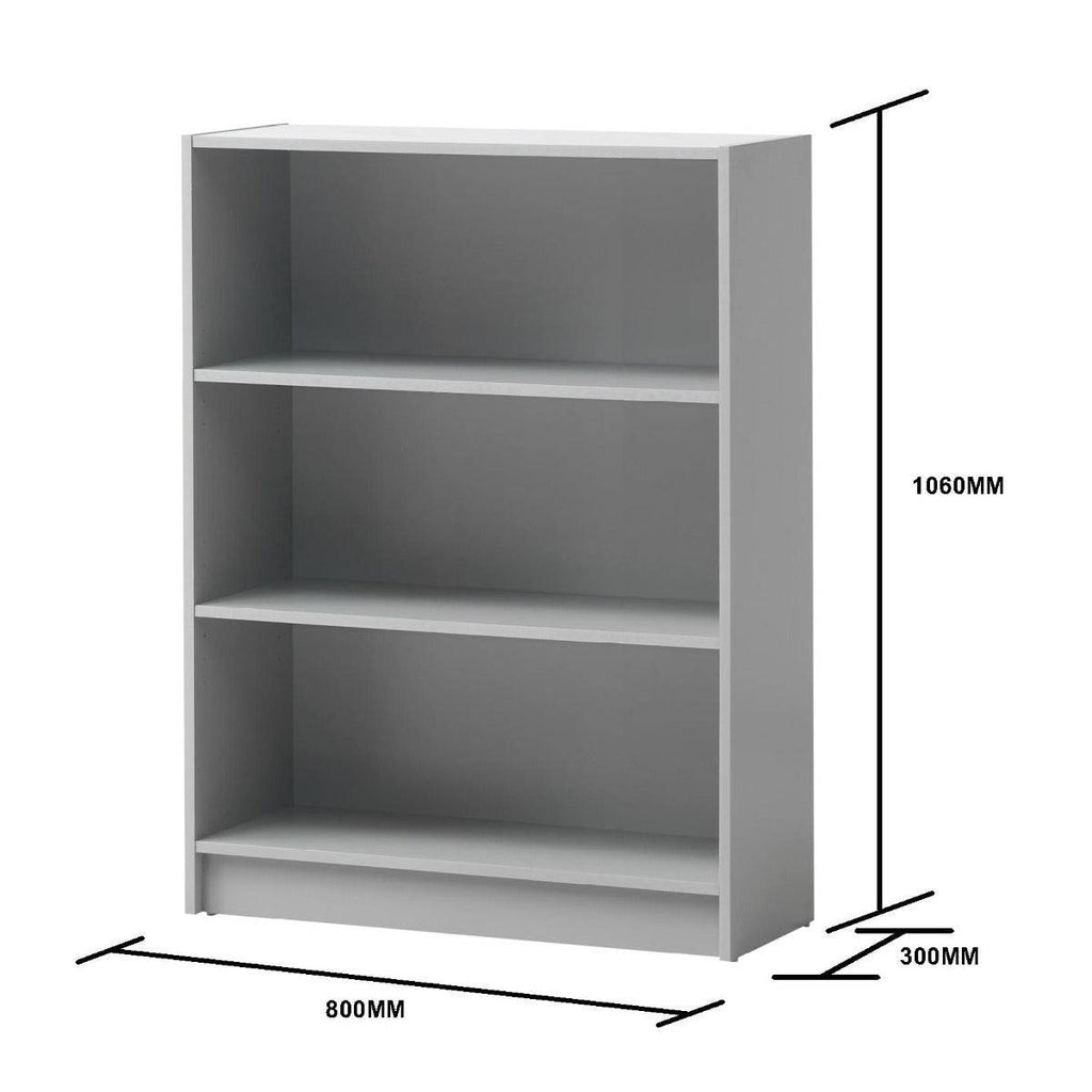 Essentials Bookcase Low Wide in Grey by TAD - Price Crash Furniture
