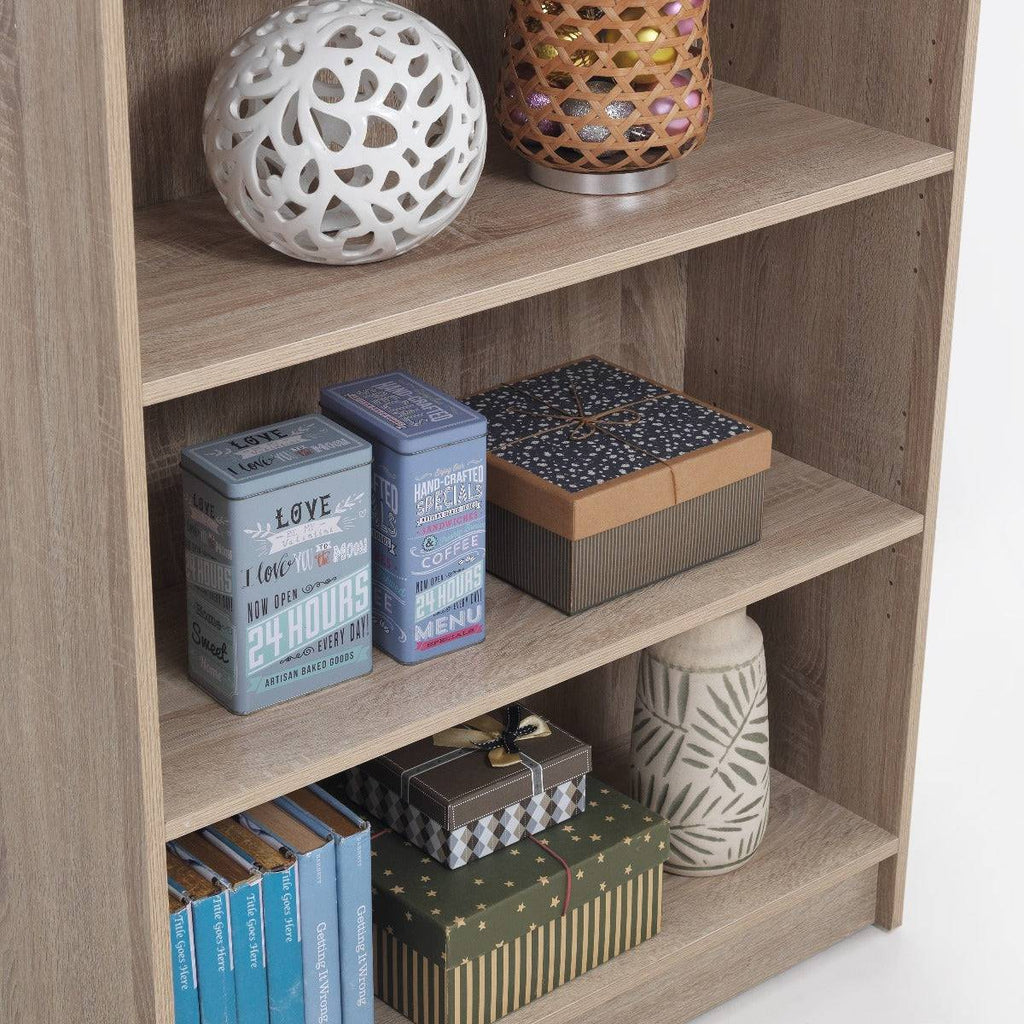 Essentials Bookcase Low Wide in Sonoma Oak by TAD - Price Crash Furniture