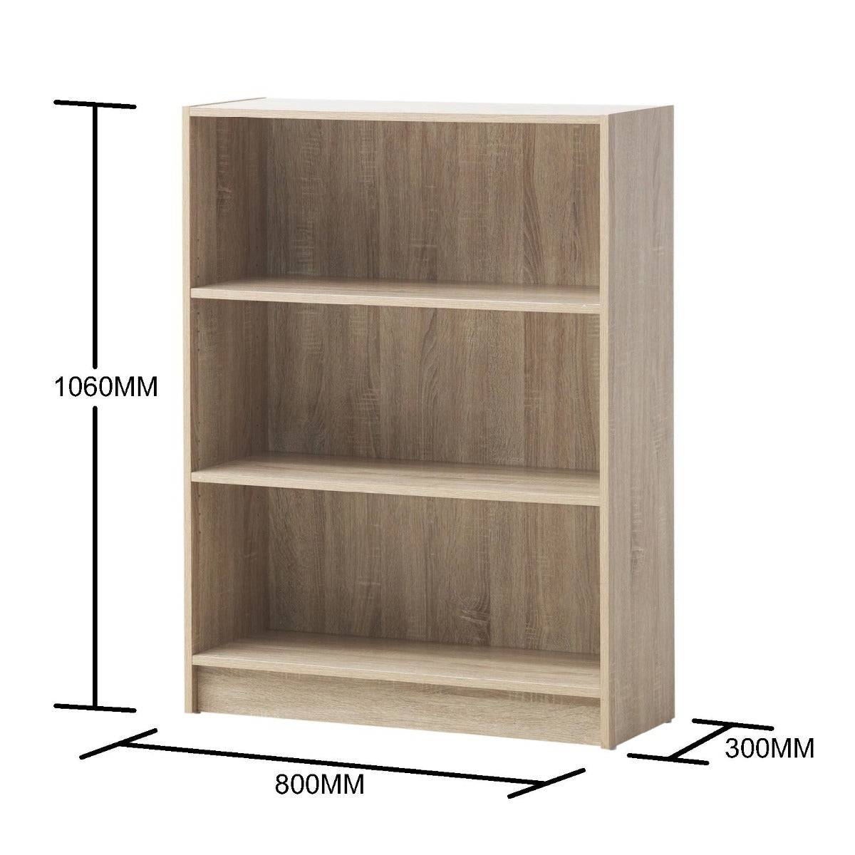 Essentials Bookcase Low Wide in Sonoma Oak by TAD - Price Crash Furniture