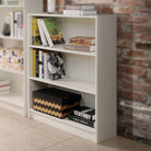 Essentials Bookcase Low Wide in White by TAD - Price Crash Furniture