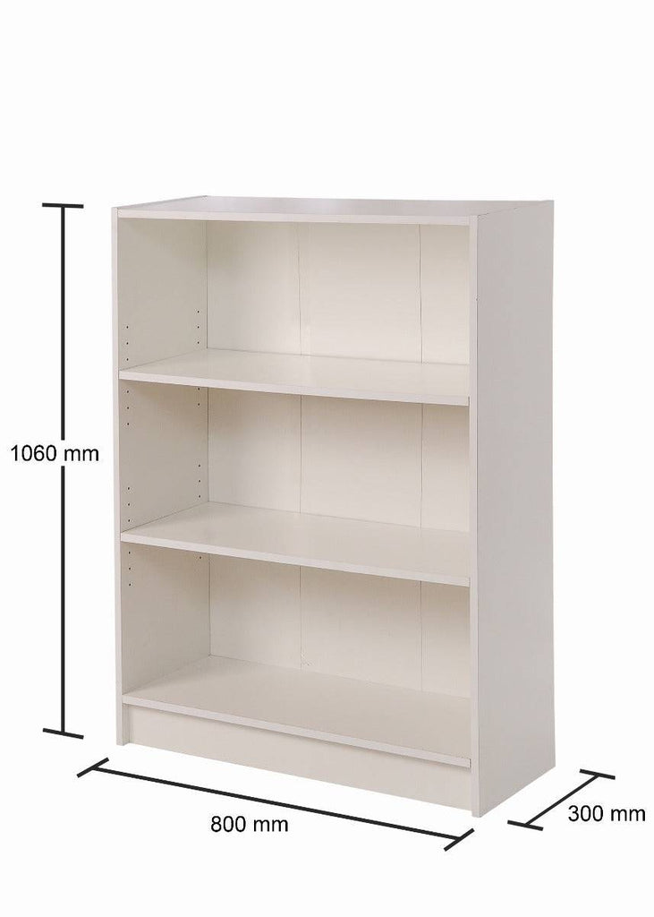 Essentials Bookcase Low Wide in White by TAD - Price Crash Furniture