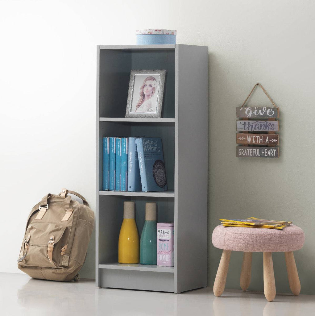 Essentials Bookcase Medium Narrow in Grey by TAD - Price Crash Furniture