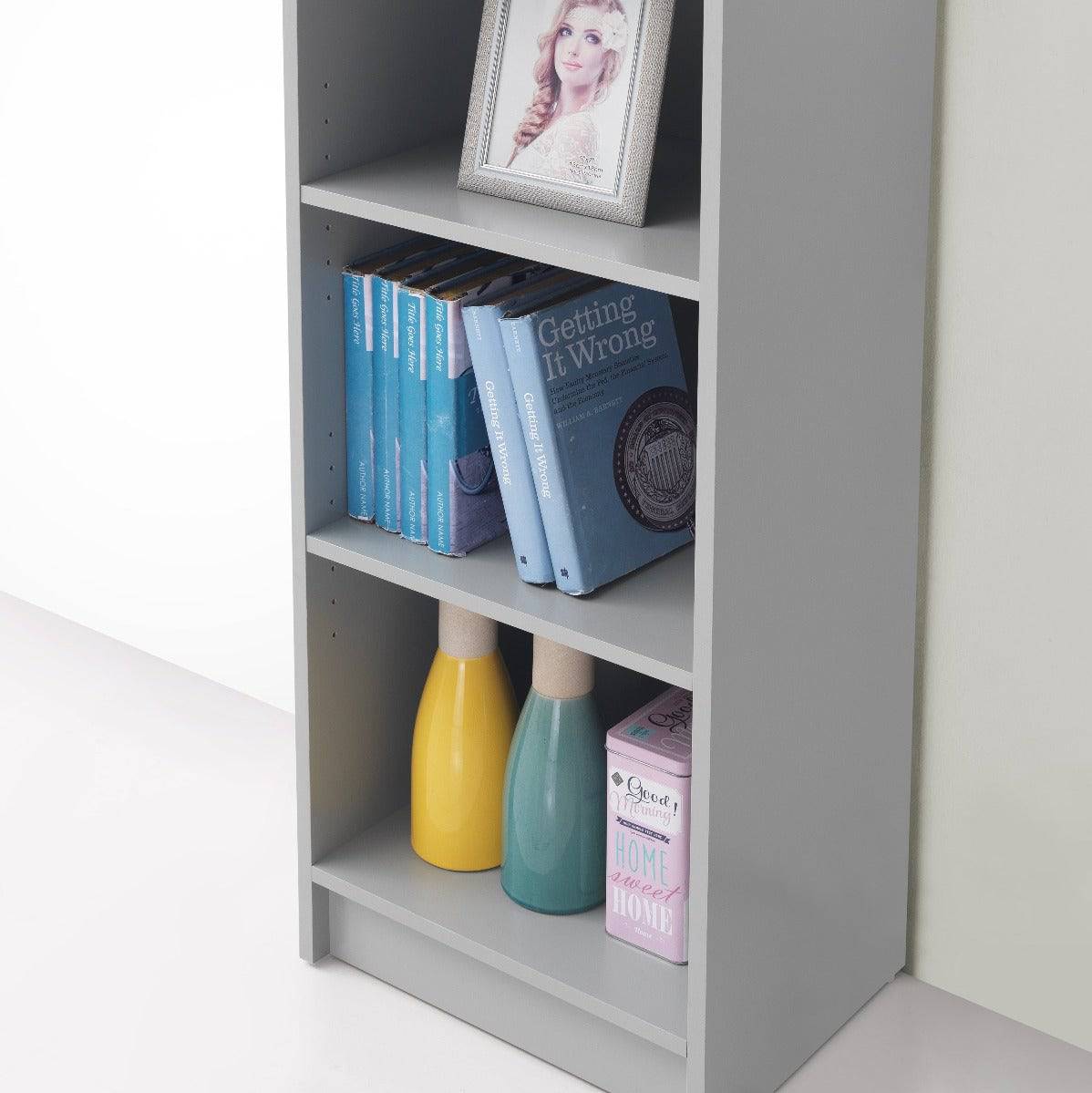 Essentials Bookcase Medium Narrow in Grey by TAD - Price Crash Furniture