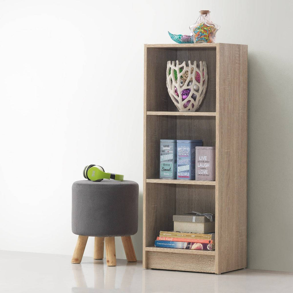 Essentials Bookcase Medium Narrow in Sonoma Oak by TAD - Price Crash Furniture