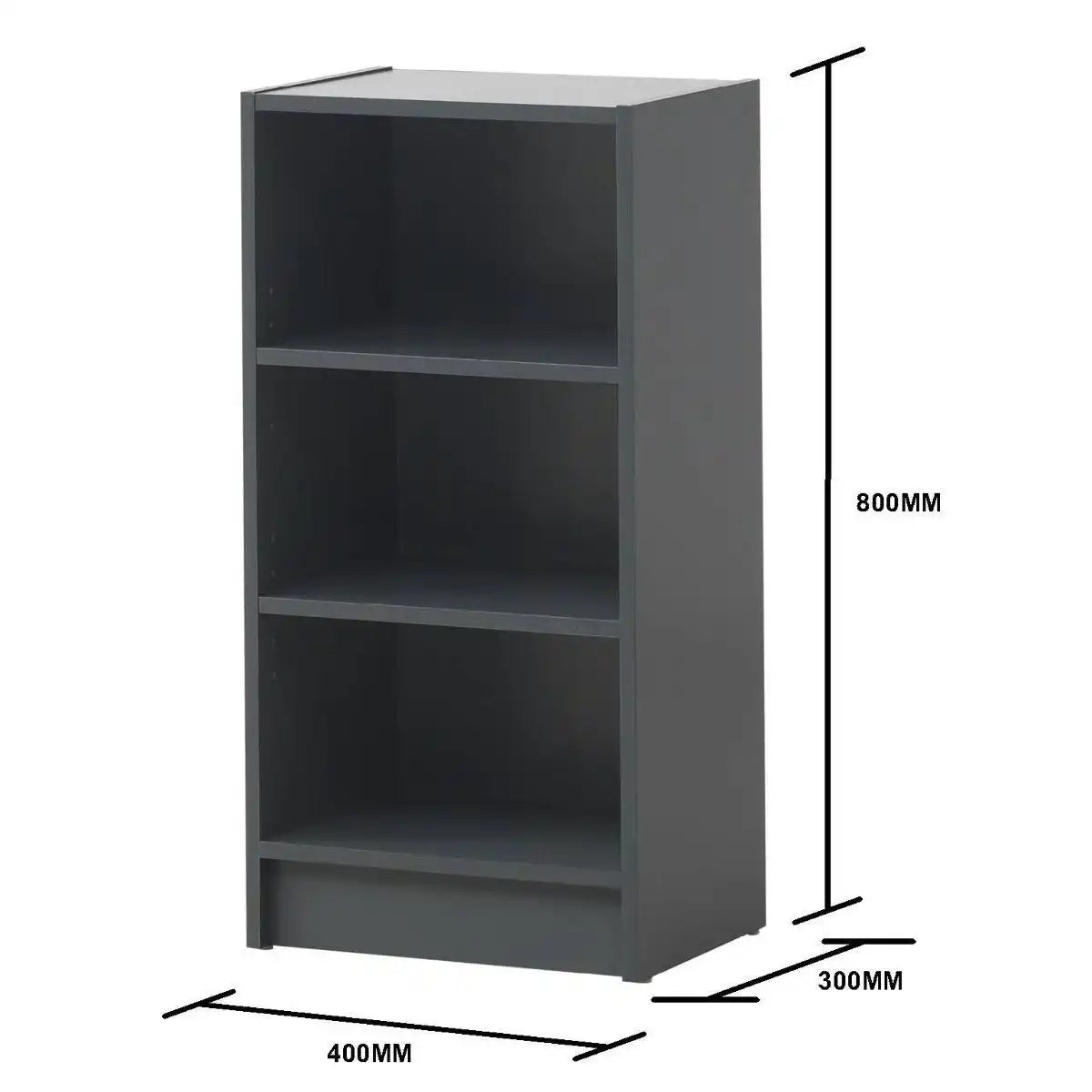 Essentials Bookcase Small Narrow in Dark Grey by TAD - Price Crash Furniture