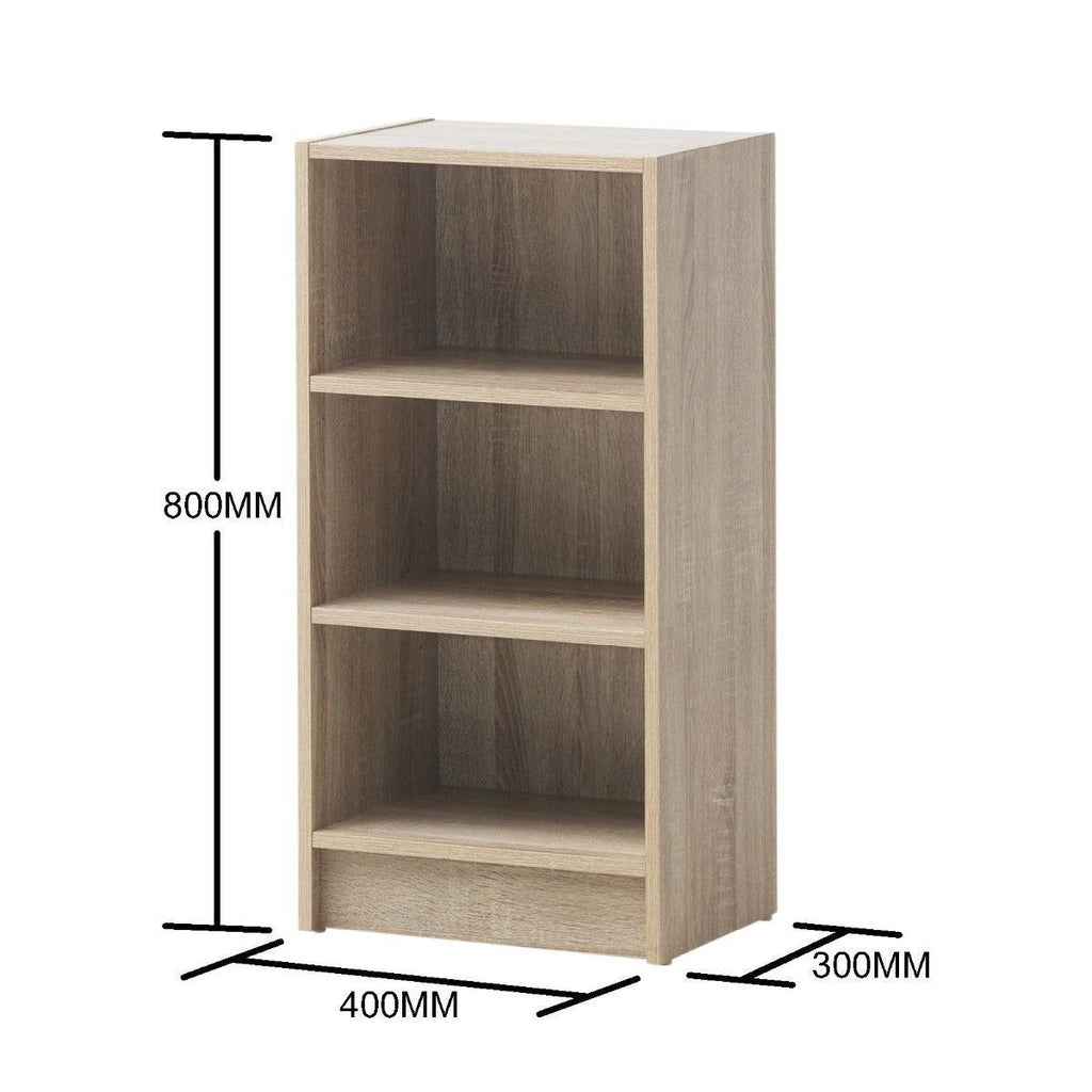 Essentials Bookcase Small Narrow in Sonoma Oak by TAD - Price Crash Furniture