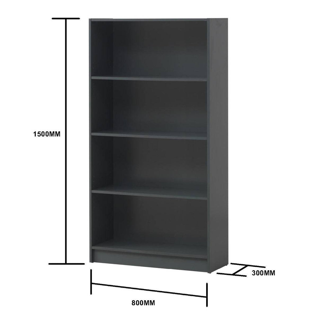 Essentials Bookcase Tall Wide in Dark Grey by TAD - Price Crash Furniture