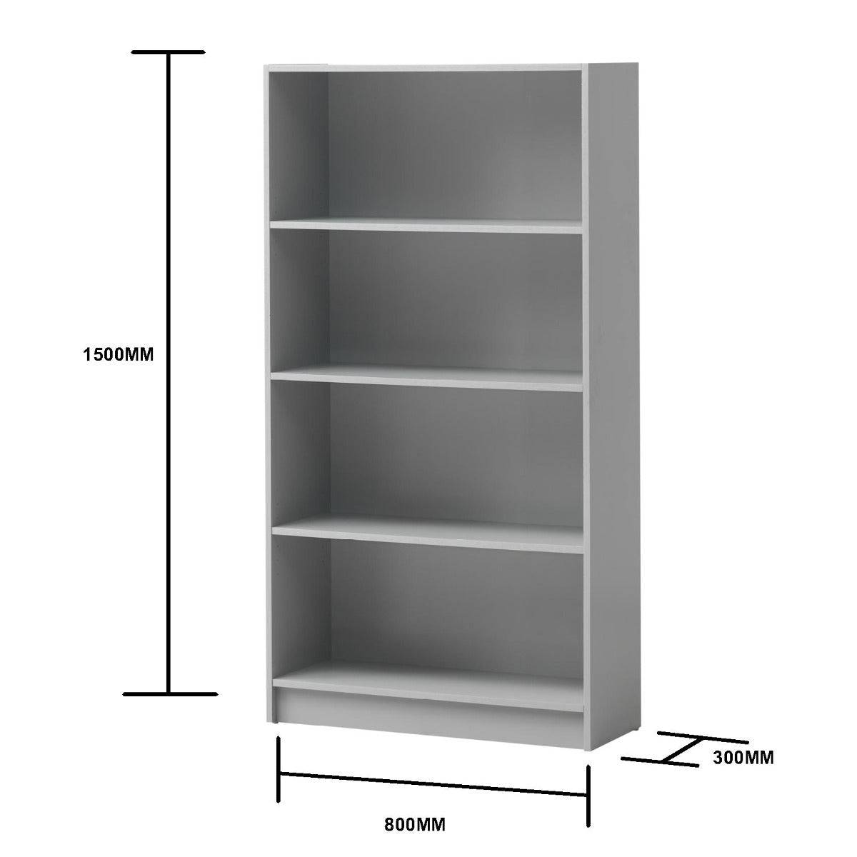 Essentials Bookcase Tall Wide in Grey by TAD - Price Crash Furniture