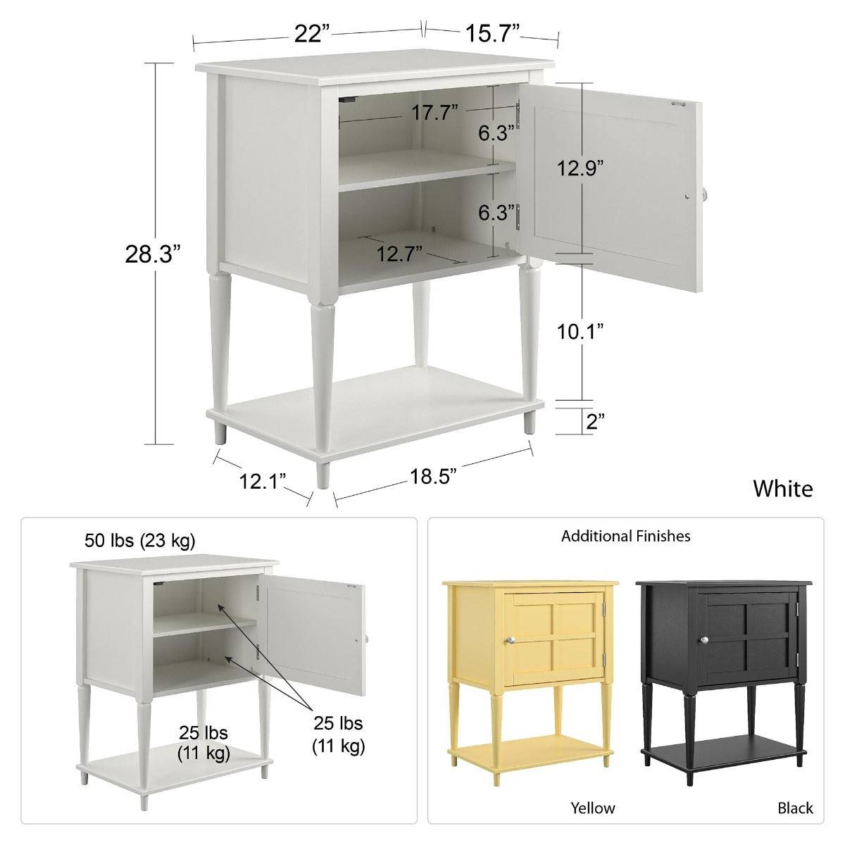 Fairmont Accent Table in Off White by Dorel - Price Crash Furniture