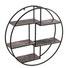 Farrah Collection Silver Circular Wall Hanging Multi Shelf - Price Crash Furniture