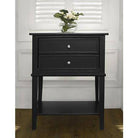 Franklin 2 Drawer Side Table Bedside Cabinet in Black by Dorel - Price Crash Furniture