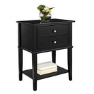 Franklin 2 Drawer Side Table Bedside Cabinet in Black by Dorel - Price Crash Furniture