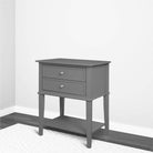 Franklin 2 Drawer Side Table Bedside Cabinet in Grey by Dorel - Price Crash Furniture