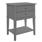 Franklin 2 Drawer Side Table Bedside Cabinet in Grey by Dorel - Price Crash Furniture