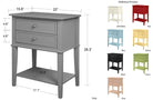 Franklin 2 Drawer Side Table Bedside Cabinet in Grey by Dorel - Price Crash Furniture