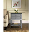 Franklin 2 Drawer Side Table Bedside Cabinet in Grey by Dorel - Price Crash Furniture