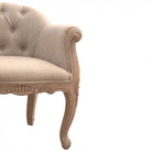 French Carved Mud Linen Accent Chair - Price Crash Furniture