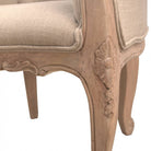 French Carved Mud Linen Accent Chair - Price Crash Furniture