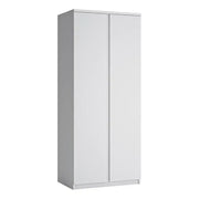 Fribo 2 Door Wardrobe with Hanging Rail & Shelves in Alpine White - Price Crash Furniture