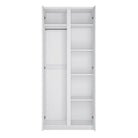 Fribo 2 Door Wardrobe with Hanging Rail & Shelves in Alpine White - Price Crash Furniture