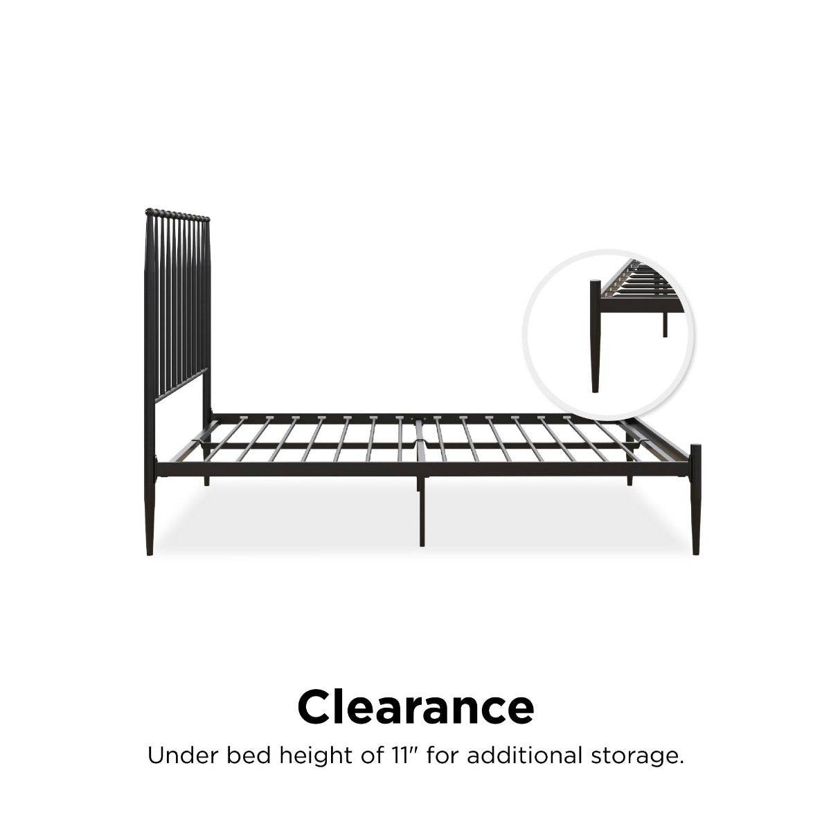 Giulia Modern Metal Double Bed in Black by Dorel - Price Crash Furniture